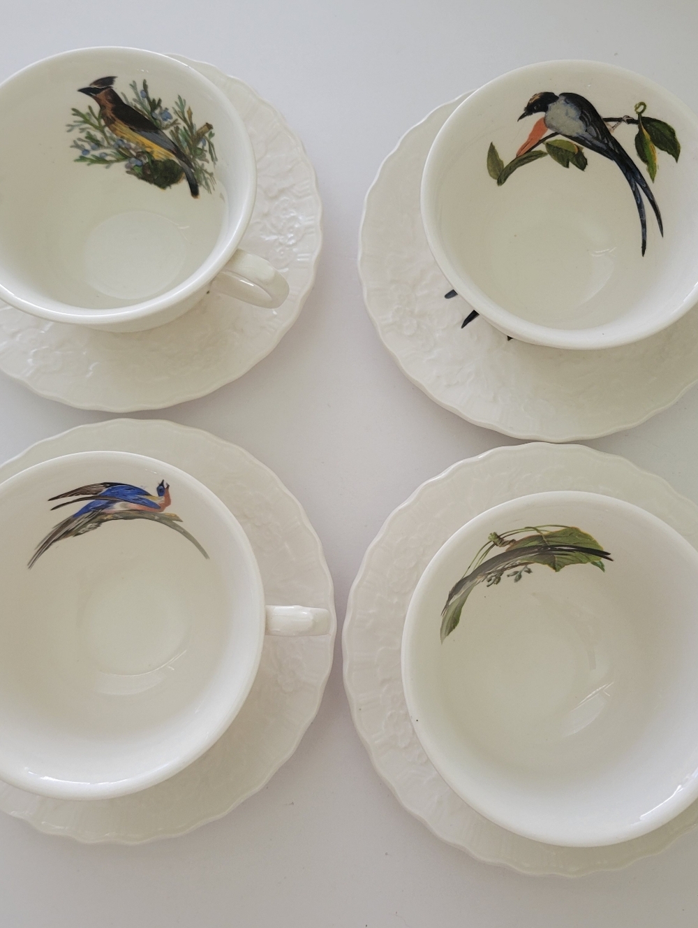 Set of 4 Alfred Meakin Birds of America Cups & Saucers National Audobon Society
